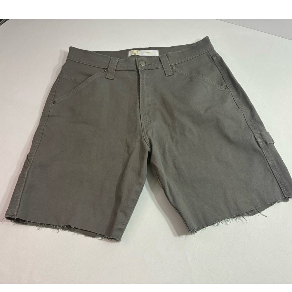 Levi's Signature Carpenter Shorts Men's 32 Gray Cut Off Workwear Jorts Utility